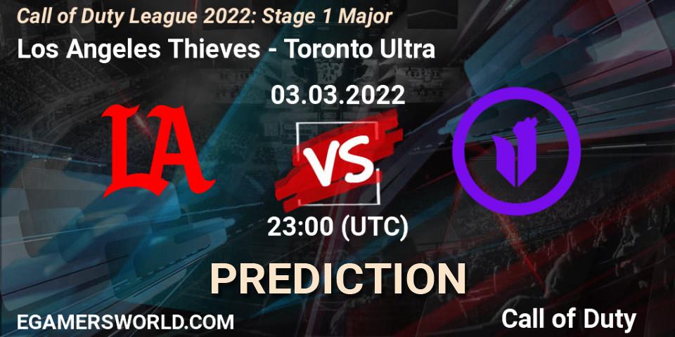 Prognose für das Spiel Los Angeles Thieves VS Toronto Ultra. 03.03.2022 at 23:00. Call of Duty - Call of Duty League 2022: Stage 1 Major