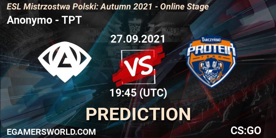 Prognose für das Spiel Anonymo VS TPT. 27.09.2021 at 19:55. Counter-Strike (CS2) - ESL Mistrzostwa Polski: Autumn 2021 - Online Stage