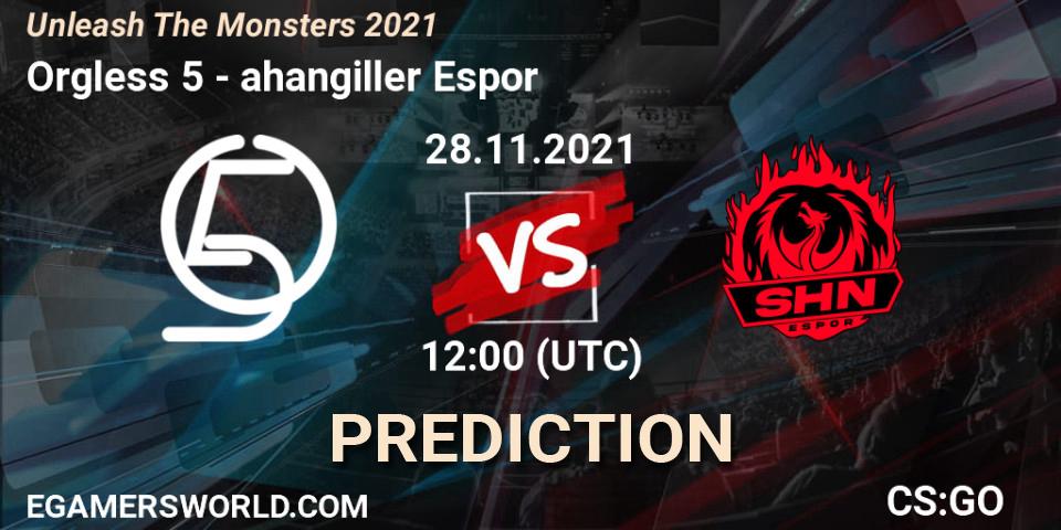 Prognose für das Spiel Orgless 5 VS Şahangiller Espor. 28.11.2021 at 12:30. Counter-Strike (CS2) - Unleash The Monsters 2021