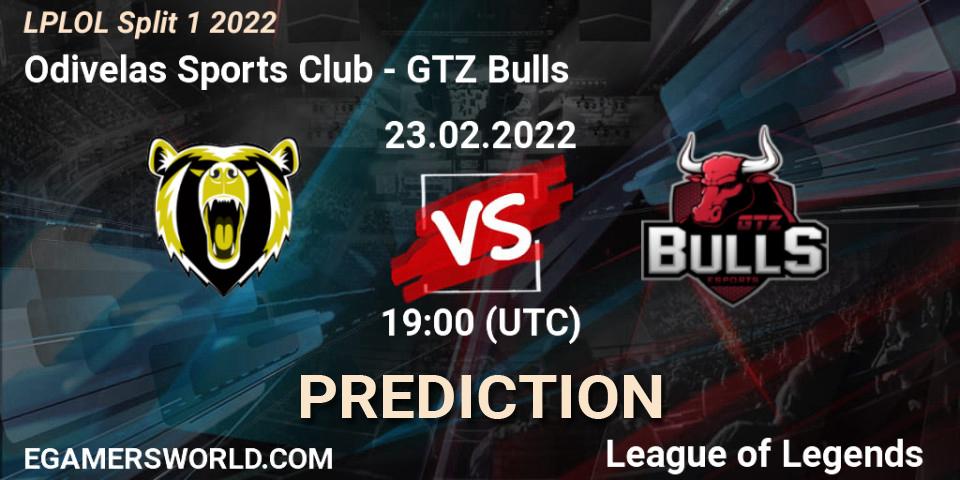 Prognose für das Spiel Odivelas Sports Club VS GTZ Bulls. 23.02.22. LoL - LPLOL Split 1 2022