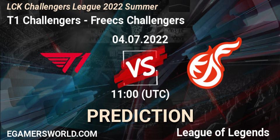 Prognose für das Spiel T1 Challengers VS Freecs Challengers. 04.07.2022 at 11:00. LoL - LCK Challengers League 2022 Summer