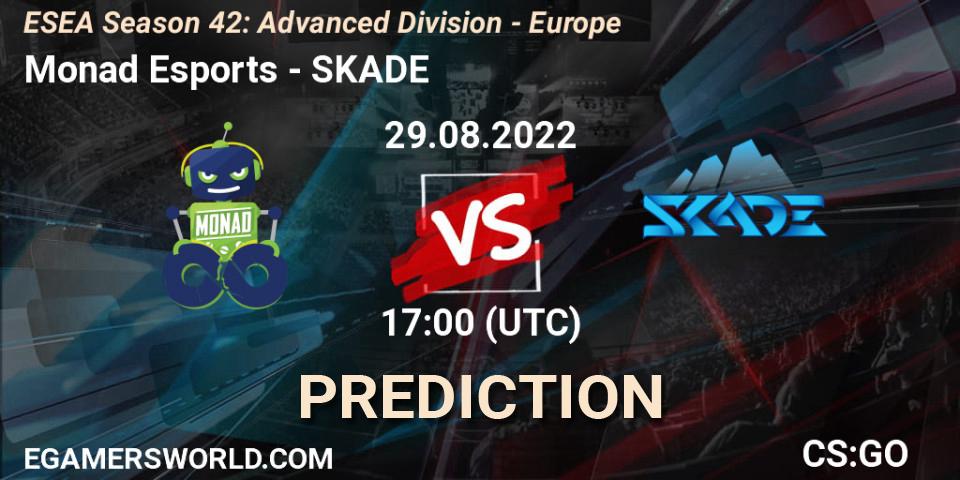 Prognose für das Spiel Monad Esports VS SKADE. 02.09.22. CS2 (CS:GO) - ESEA Season 42: Advanced Division - Europe