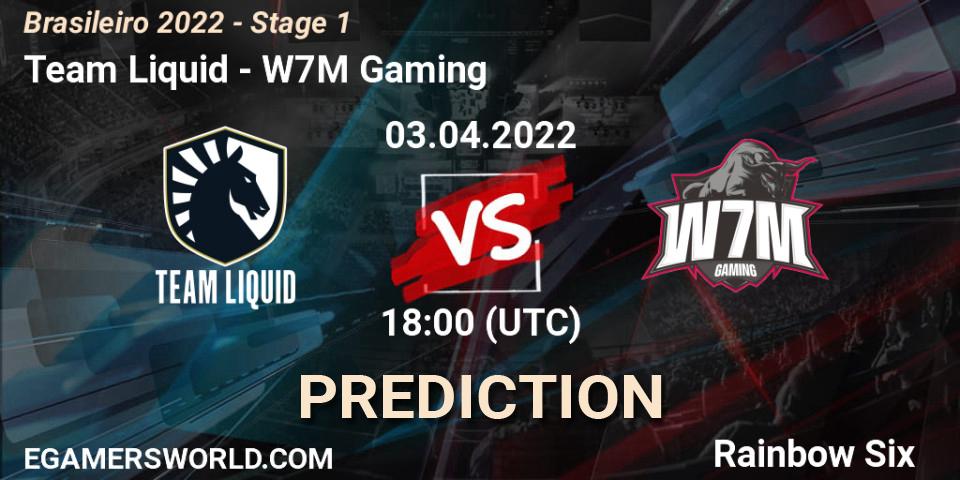 Prognose für das Spiel Team Liquid VS W7M Gaming. 03.04.2022 at 18:15. Rainbow Six - Brasileirão 2022 - Stage 1