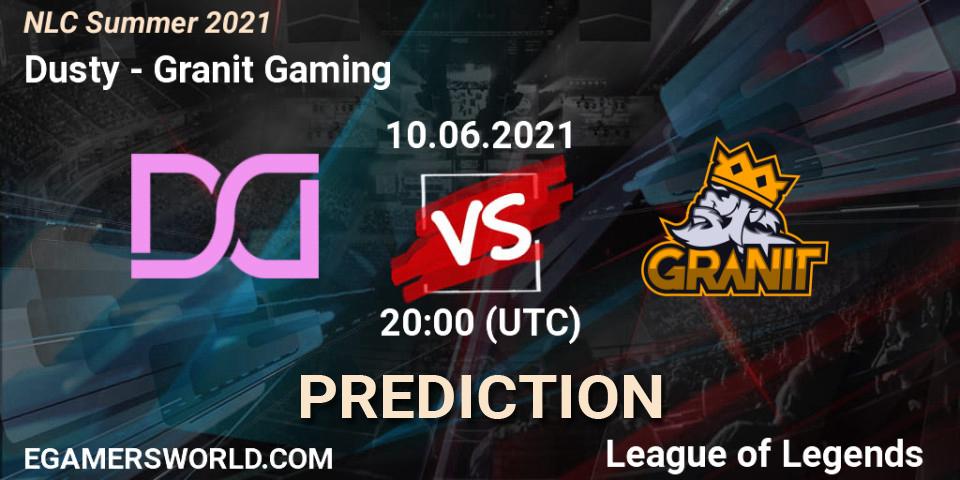 Prognose für das Spiel Dusty VS Granit Gaming. 10.06.2021 at 20:00. LoL - NLC Summer 2021