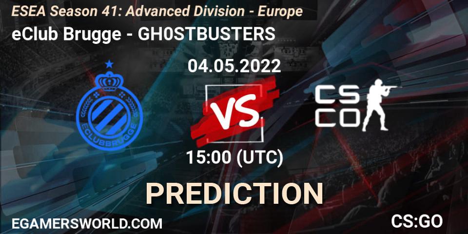 Prognose für das Spiel eClub Brugge VS GH0STBUSTERS. 04.05.2022 at 15:00. Counter-Strike (CS2) - ESEA Season 41: Advanced Division - Europe