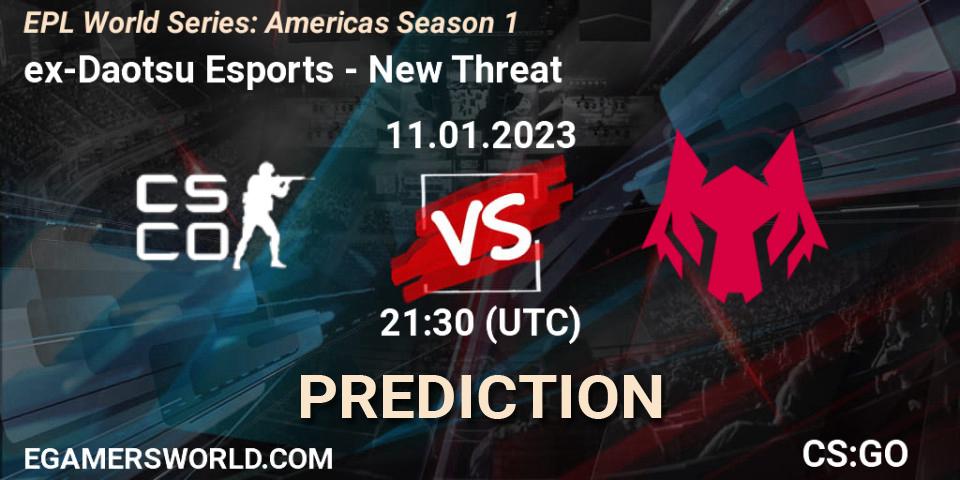 Prognose für das Spiel ex-Daotsu Esports VS New Threat. 11.01.23. CS2 (CS:GO) - EPL World Series: Americas Season 1