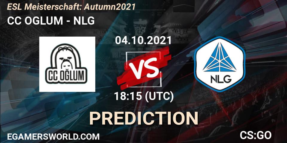 Prognose für das Spiel CC OGLUM VS NLG. 04.10.2021 at 18:15. Counter-Strike (CS2) - ESL Meisterschaft: Autumn 2021