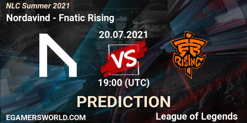Prognose für das Spiel Nordavind VS Fnatic Rising. 20.07.2021 at 19:00. LoL - NLC Summer 2021