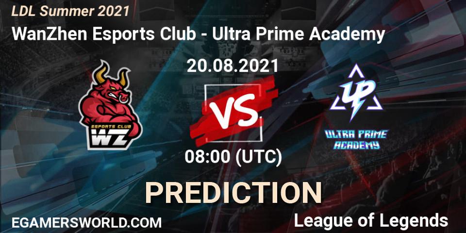 Prognose für das Spiel WanZhen Esports Club VS Ultra Prime Academy. 20.08.2021 at 08:10. LoL - LDL Summer 2021