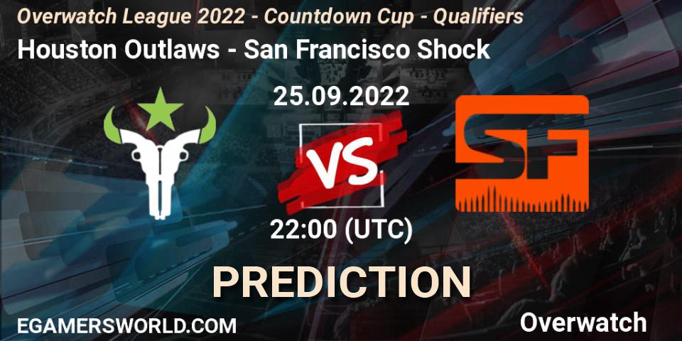 Prognose für das Spiel Houston Outlaws VS San Francisco Shock. 25.09.22. Overwatch - Overwatch League 2022 - Countdown Cup - Qualifiers