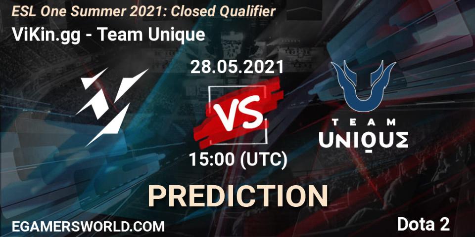 Prognose für das Spiel ViKin.gg VS Team Unique. 28.05.21. Dota 2 - ESL One Summer 2021: Closed Qualifier