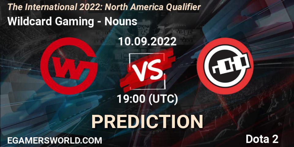 Prognose für das Spiel Wildcard Gaming VS Nouns. 10.09.22. Dota 2 - The International 2022: North America Qualifier