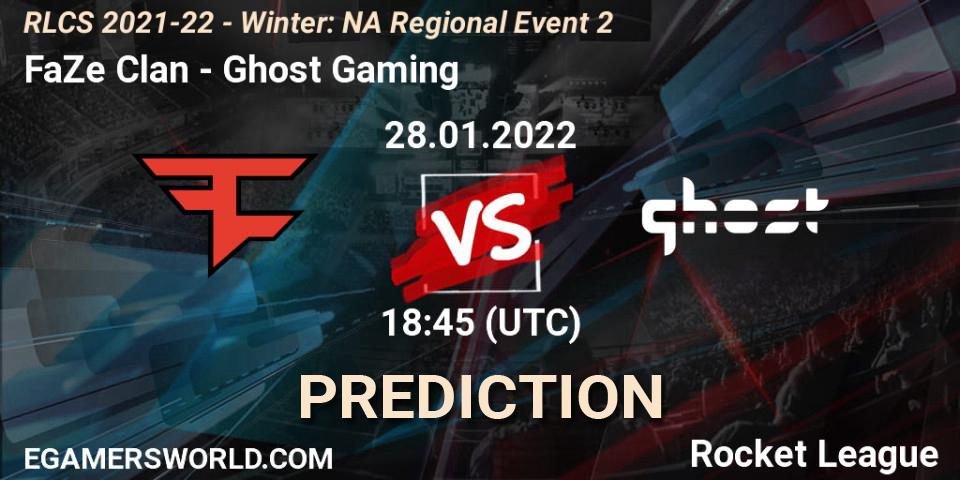 Prognose für das Spiel FaZe Clan VS Ghost Gaming. 28.01.22. Rocket League - RLCS 2021-22 - Winter: NA Regional Event 2
