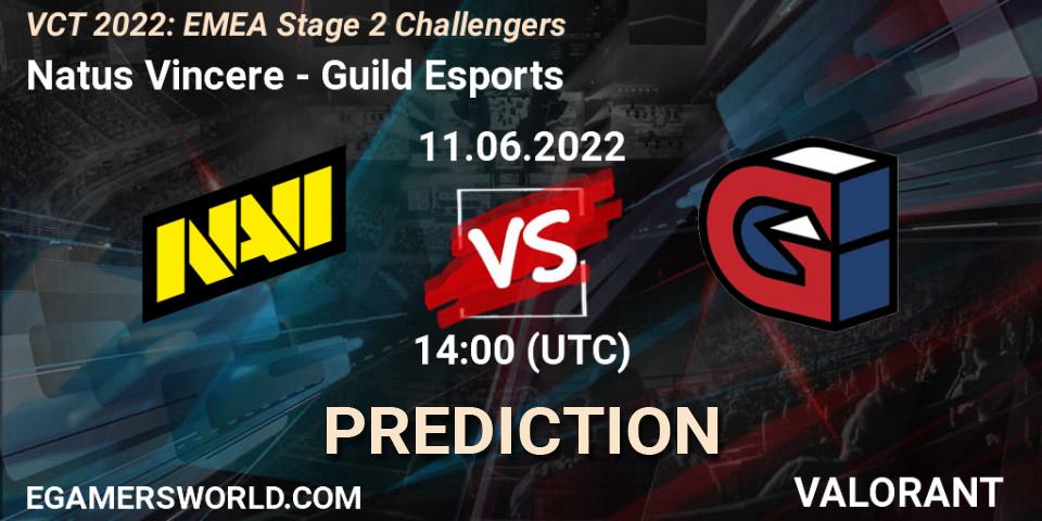 Prognose für das Spiel Natus Vincere VS Guild Esports. 11.06.2022 at 14:00. VALORANT - VCT 2022: EMEA Stage 2 Challengers