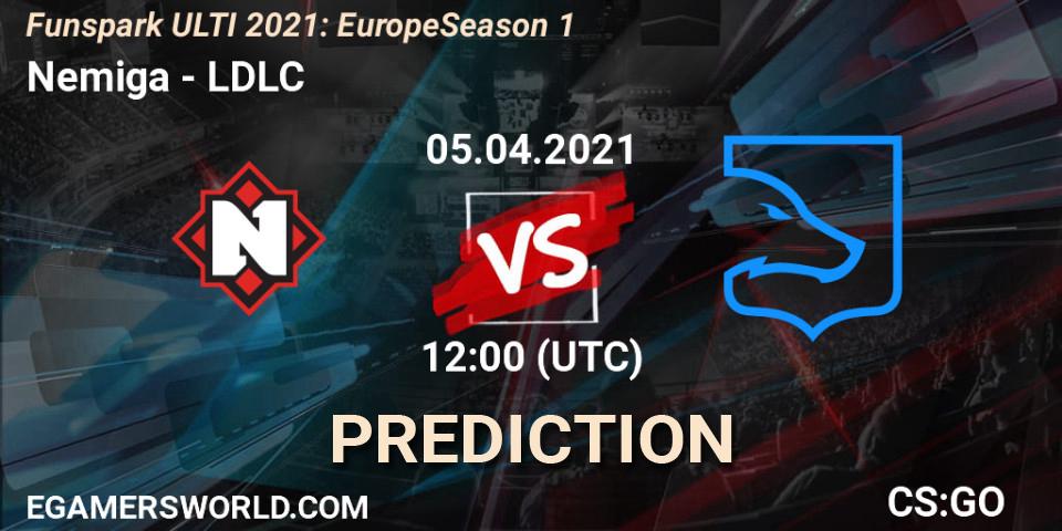 Prognose für das Spiel Nemiga VS LDLC. 05.04.21. CS2 (CS:GO) - Funspark ULTI 2021: Europe Season 1