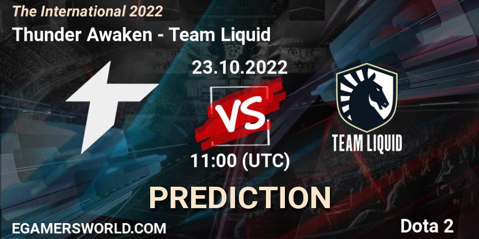 Prognose für das Spiel Thunder Awaken VS Team Liquid. 23.10.22. Dota 2 - The International 2022