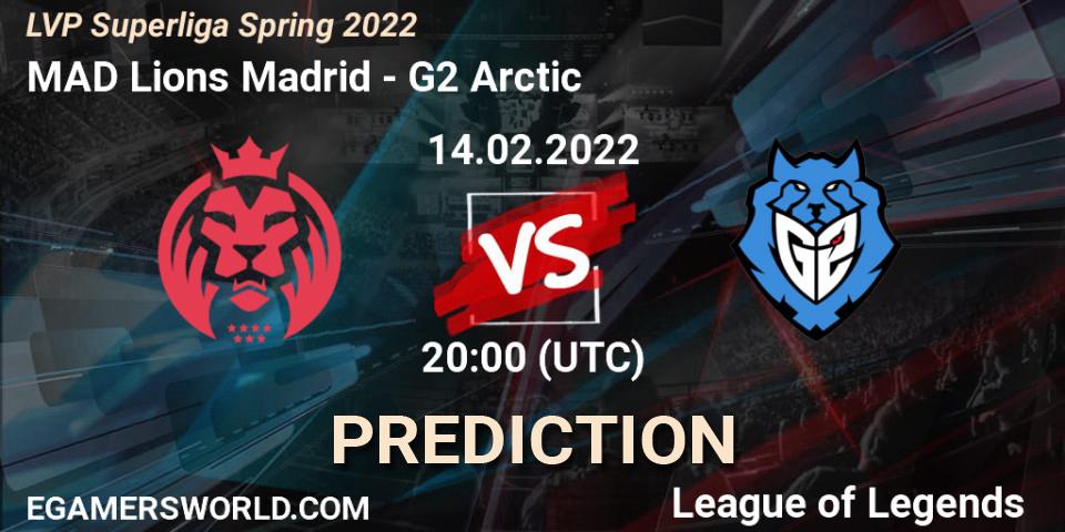Prognose für das Spiel MAD Lions Madrid VS G2 Arctic. 14.02.2022 at 19:00. LoL - LVP Superliga Spring 2022