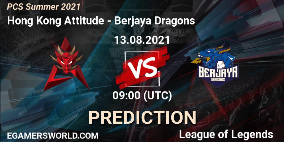 Prognose für das Spiel Hong Kong Attitude VS Berjaya Dragons. 13.08.21. LoL - PCS Summer 2021
