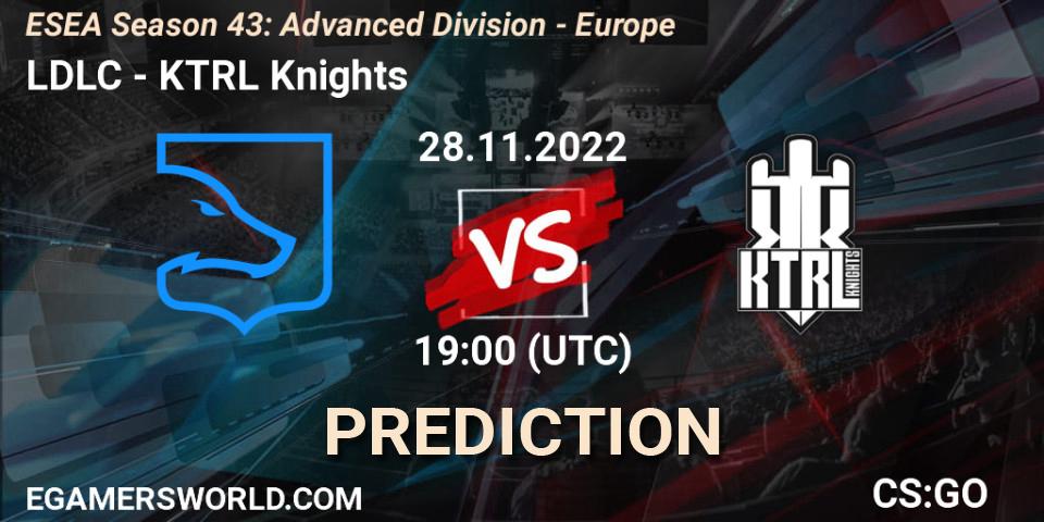Prognose für das Spiel LDLC VS KTRL Knights. 28.11.22. CS2 (CS:GO) - ESEA Season 43: Advanced Division - Europe