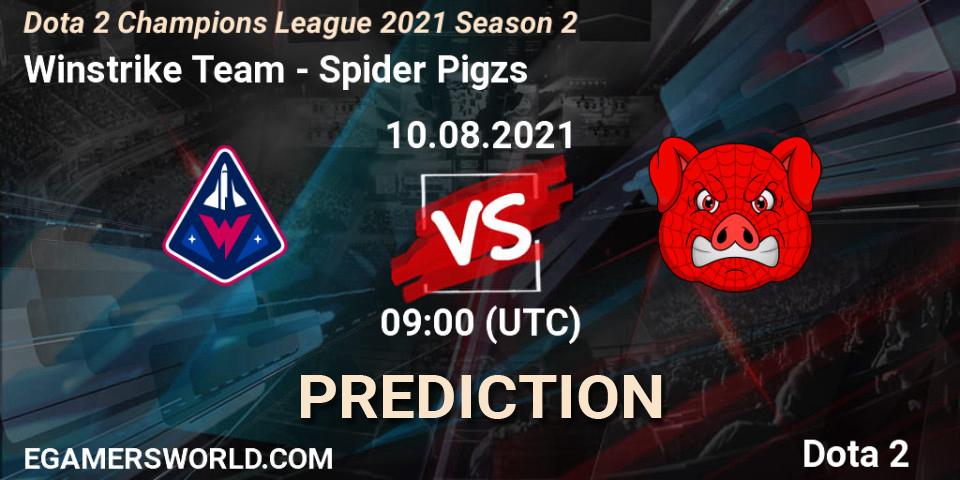 Prognose für das Spiel Winstrike Team VS Spider Pigzs. 10.08.2021 at 09:02. Dota 2 - Dota 2 Champions League 2021 Season 2