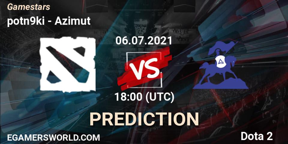 Prognose für das Spiel potn9ki VS Azimut. 06.07.2021 at 18:15. Dota 2 - Gamestars