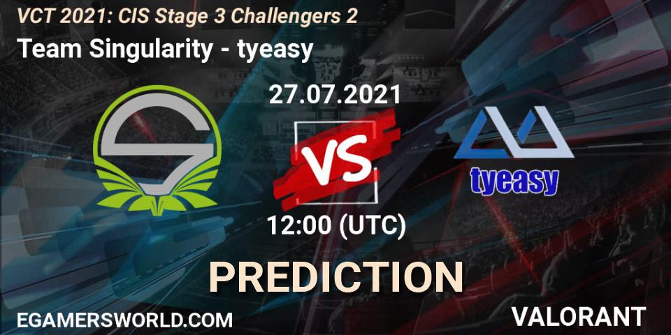Prognose für das Spiel Team Singularity VS tyeasy. 27.07.2021 at 12:00. VALORANT - VCT 2021: CIS Stage 3 Challengers 2