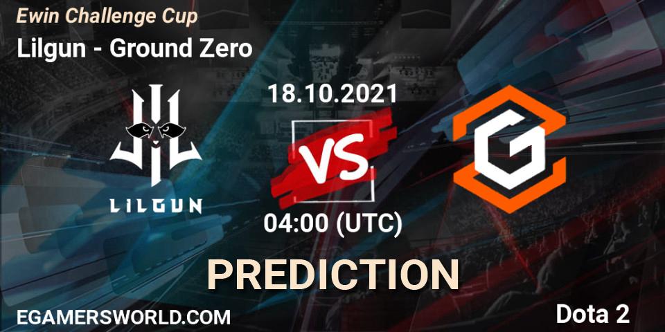 Prognose für das Spiel Lilgun VS Ground Zero. 18.10.21. Dota 2 - Ewin Challenge Cup