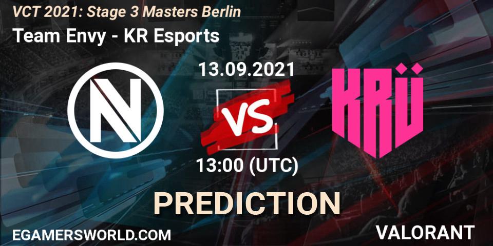 Prognose für das Spiel Team Envy VS KRÜ Esports. 13.09.2021 at 13:00. VALORANT - VCT 2021: Stage 3 Masters Berlin