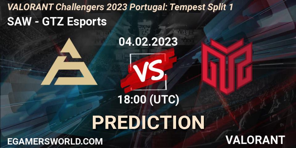 Prognose für das Spiel SAW VS GTZ Esports. 04.02.23. VALORANT - VALORANT Challengers 2023 Portugal: Tempest Split 1