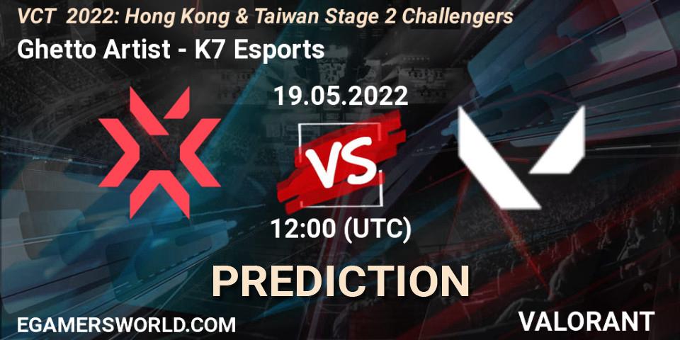 Prognose für das Spiel Ghetto Artist VS K7 Esports. 19.05.2022 at 13:25. VALORANT - VCT 2022: Hong Kong & Taiwan Stage 2 Challengers