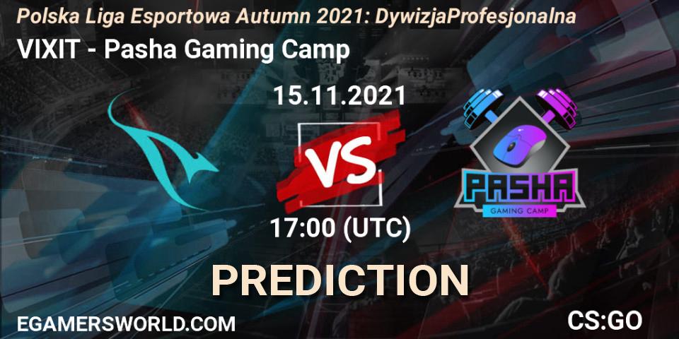 Prognose für das Spiel VIXIT VS Pasha Gaming Camp. 15.11.2021 at 17:00. Counter-Strike (CS2) - Polska Liga Esportowa Autumn 2021: Dywizja Profesjonalna