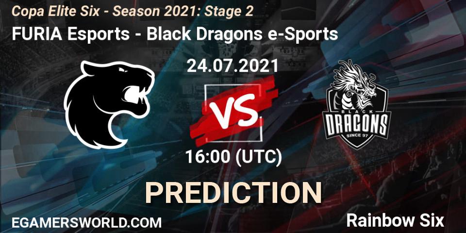 Prognose für das Spiel FURIA Esports VS Black Dragons e-Sports. 24.07.2021 at 16:00. Rainbow Six - Copa Elite Six - Season 2021: Stage 2