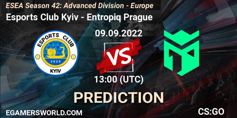 Prognose für das Spiel Esports Club Kyiv VS Entropiq Prague. 09.09.2022 at 13:00. Counter-Strike (CS2) - ESEA Season 42: Advanced Division - Europe