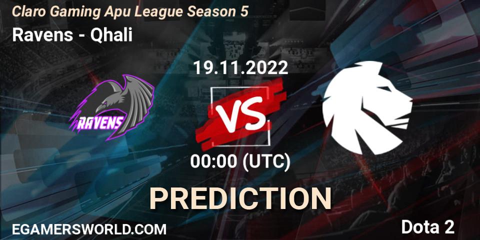 Prognose für das Spiel Ravens VS Qhali. 18.11.22. Dota 2 - Claro Gaming Apu League Season 5
