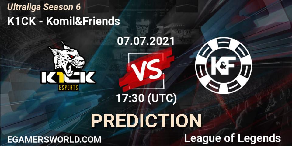 Prognose für das Spiel K1CK VS Komil&Friends. 07.07.21. LoL - Ultraliga Season 6