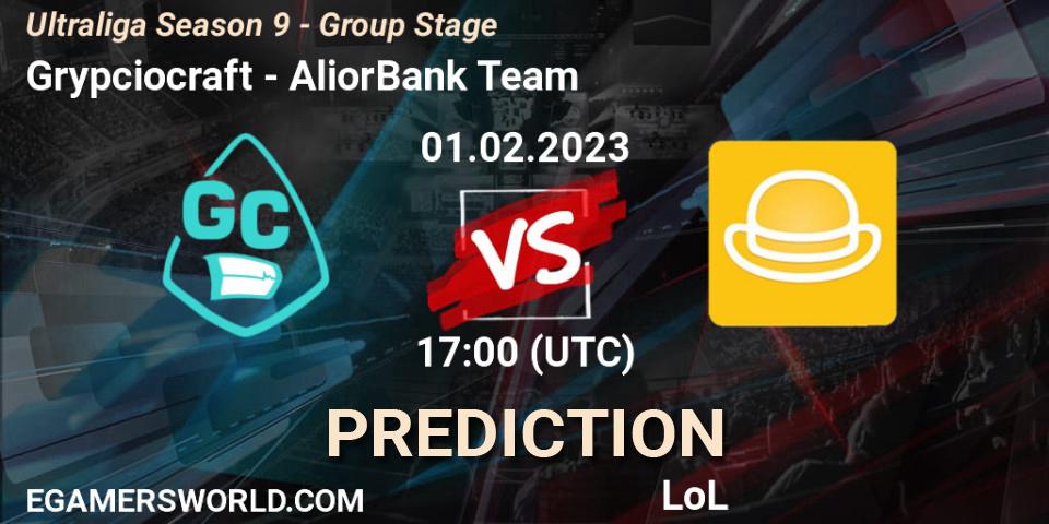 Prognose für das Spiel Grypciocraft VS AliorBank Team. 01.02.23. LoL - Ultraliga Season 9 - Group Stage
