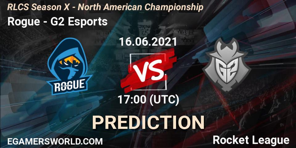 Prognose für das Spiel Rogue VS G2 Esports. 16.06.21. Rocket League - RLCS Season X - North American Championship