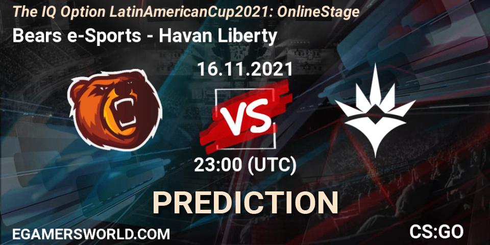 Prognose für das Spiel Bears e-Sports VS Havan Liberty. 16.11.21. CS2 (CS:GO) - The IQ Option Latin American Cup 2021: Online Stage