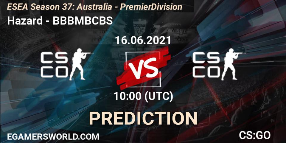 Prognose für das Spiel Hazard VS BBBMBCBS. 16.06.21. CS2 (CS:GO) - ESEA Season 37: Australia - Premier Division