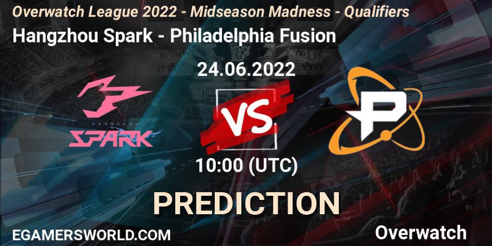 Prognose für das Spiel Hangzhou Spark VS Philadelphia Fusion. 01.07.22. Overwatch - Overwatch League 2022 - Midseason Madness - Qualifiers