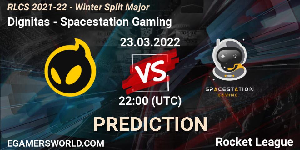 Prognose für das Spiel Dignitas VS Spacestation Gaming. 23.03.22. Rocket League - RLCS 2021-22 - Winter Split Major
