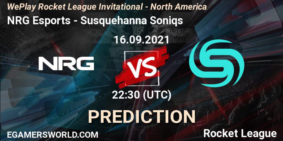 Prognose für das Spiel NRG Esports VS Susquehanna Soniqs. 16.09.2021 at 22:30. Rocket League - WePlay Rocket League Invitational - North America