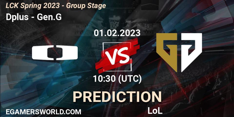 Prognose für das Spiel Dplus VS Gen.G. 01.02.23. LoL - LCK Spring 2023 - Group Stage