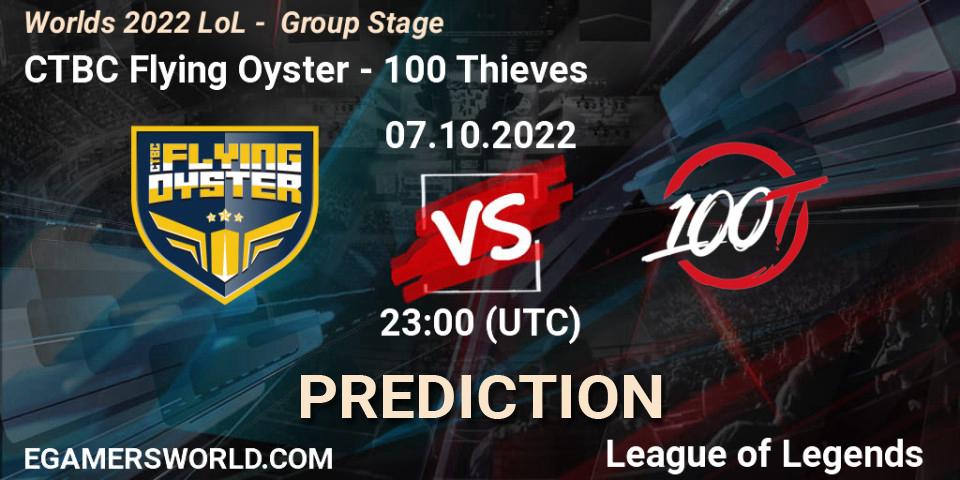 Prognose für das Spiel CTBC Flying Oyster VS 100 Thieves. 07.10.22. LoL - Worlds 2022 LoL - Group Stage