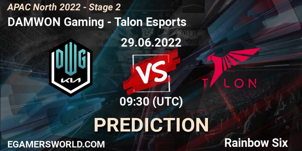 Prognose für das Spiel DAMWON Gaming VS Talon Esports. 29.06.2022 at 09:30. Rainbow Six - APAC North 2022 - Stage 2