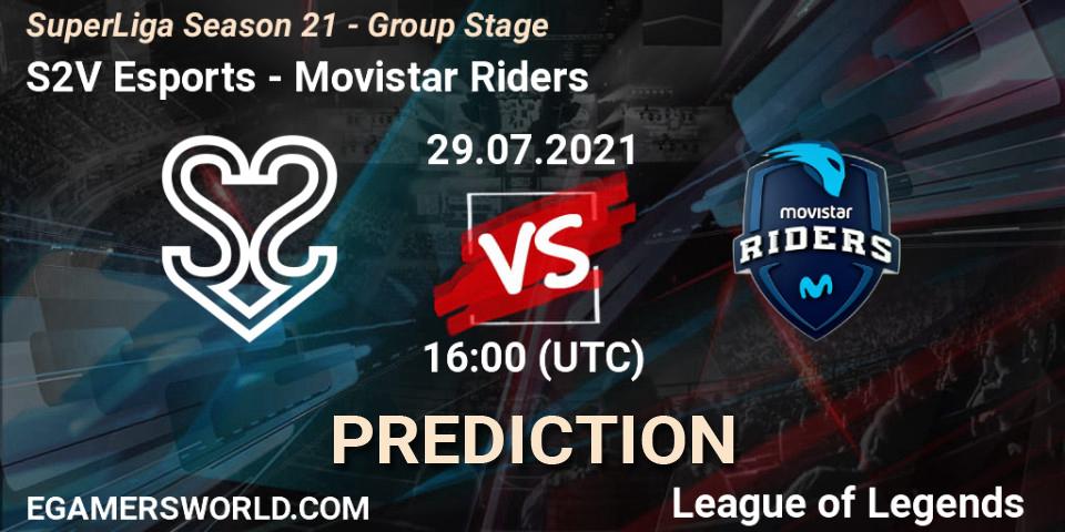 Prognose für das Spiel S2V Esports VS Movistar Riders. 29.07.21. LoL - SuperLiga Season 21 - Group Stage 