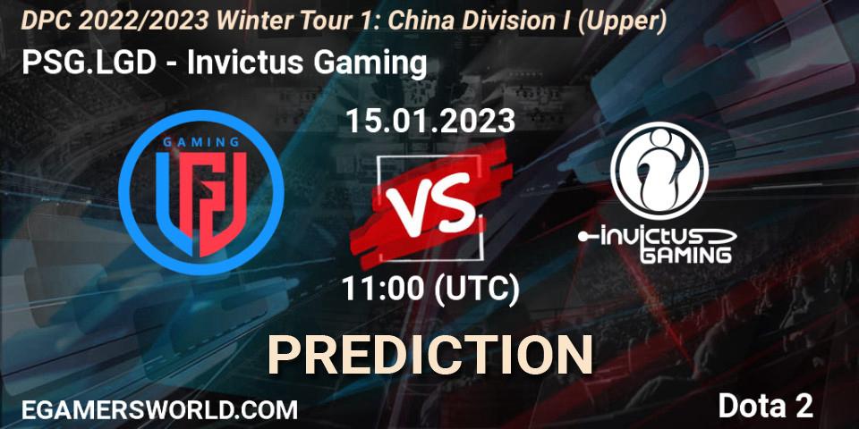 Prognose für das Spiel PSG.LGD VS Invictus Gaming. 15.01.23. Dota 2 - DPC 2022/2023 Winter Tour 1: CN Division I (Upper)