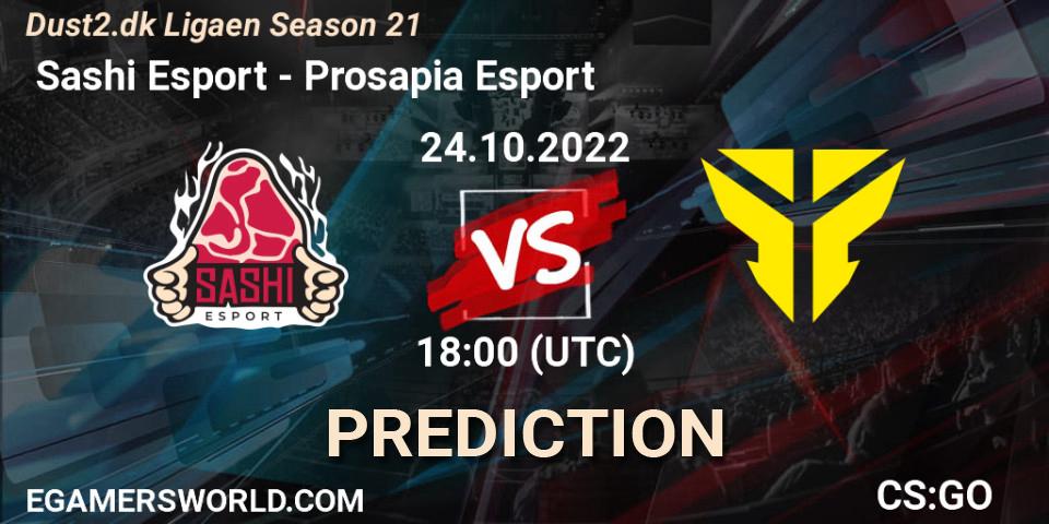 Prognose für das Spiel Sashi Esport VS Prosapia Esport. 24.10.2022 at 19:00. Counter-Strike (CS2) - Dust2.dk Ligaen Season 21