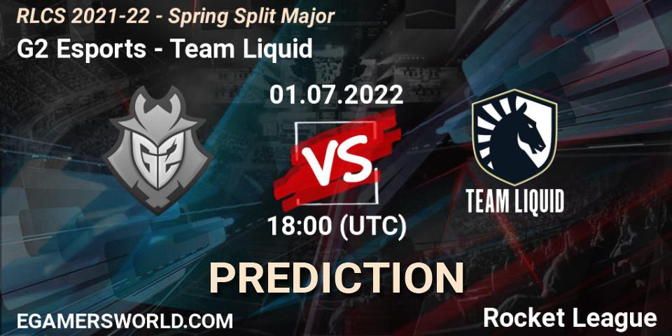 Prognose für das Spiel G2 Esports VS Team Liquid. 01.07.22. Rocket League - RLCS 2021-22 - Spring Split Major