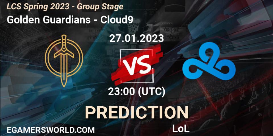 Prognose für das Spiel Golden Guardians VS Cloud9. 27.01.23. LoL - LCS Spring 2023 - Group Stage